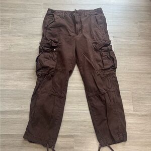 Zara Brown Cargo Pants Relaxed Fit